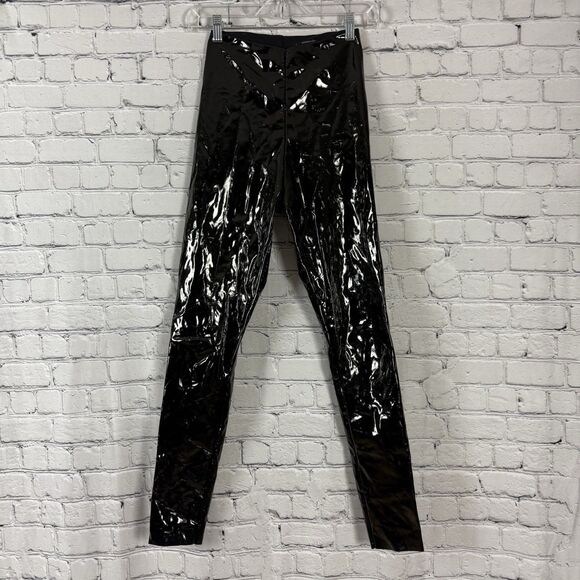 Commando Liquid Faux Leather High Rise Leggings Women S Black Perfect Control - Picture 1 of 10